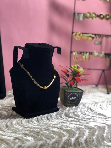 Bow Charm Sequence Stainless Steel Snake Neckchain