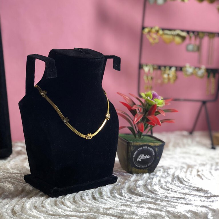 Bow Charm Sequence Stainless Steel Snake Neckchain