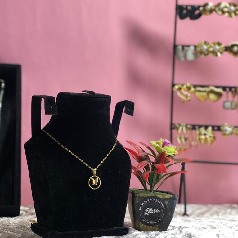 Butterfly on Black Pendant