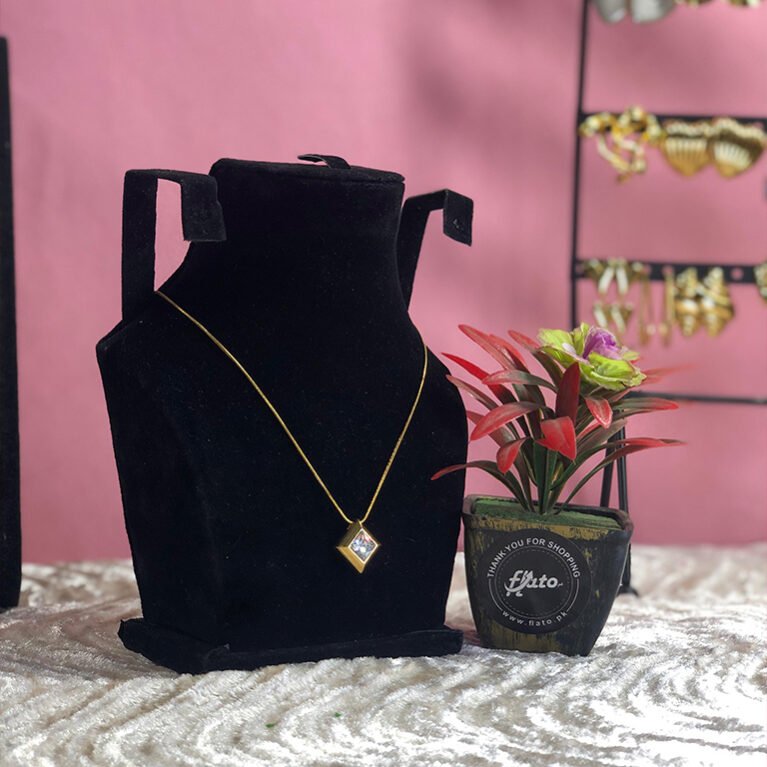 Diamond Shaped with Huge Stone Pendant