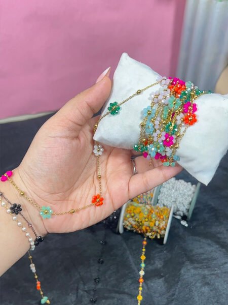 Multicolor Daisy Flower Permanent Chain
