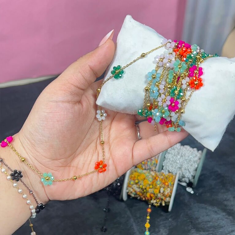 Multicolor Daisy Flower Permanent Chain