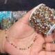 Earthy Multicolor Faceted Crystal Bead Station Silver Stainless Steel Permanent Jewelry Chain Reel - 4.6 - 9.0 inches(FOR BRACELET)