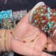 Multicolor Faceted Crystal Bead Station Gold Stainless Steel Permanent Jewelry Chain - 4.6 - 9.0 inches(FOR BRACELET)