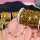 Gold Hollow Clover Station Stainless Steel Permanent Jewelry Chain - 4.6 - 9.0 inches(FOR BRACELET)