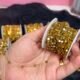 Gold Cube Bead Station Stainless Steel Permanent Jewelry Chain - 4.6 - 9.0 inches(FOR BRACELET)