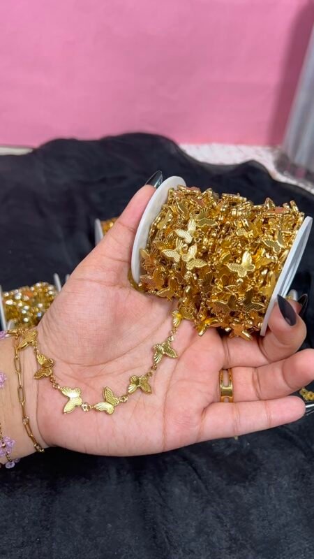 Gold Butterfly-Link Stainless Steel Permanent Jewelry Chain