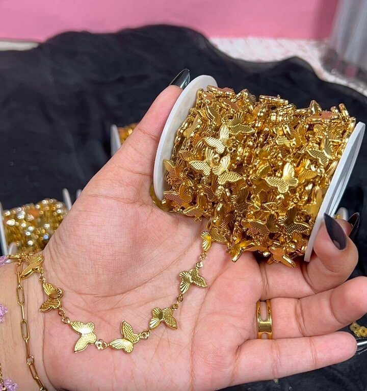 Gold Butterfly-Link Stainless Steel Permanent Jewelry Chain