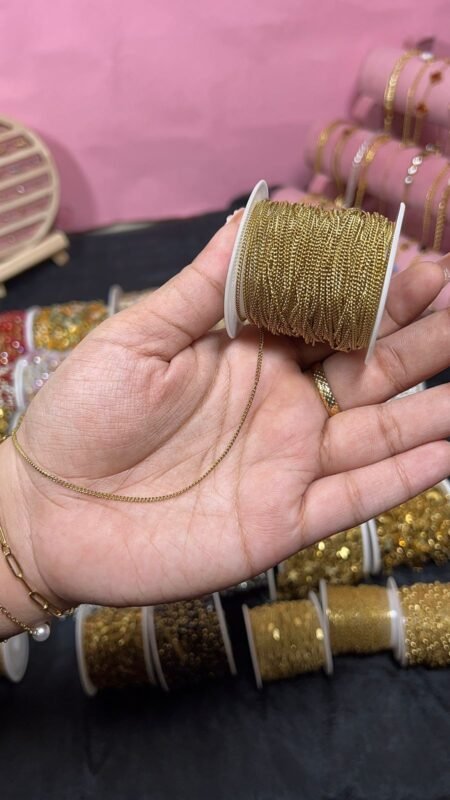 Dainty Gold Spool Permanent Chain