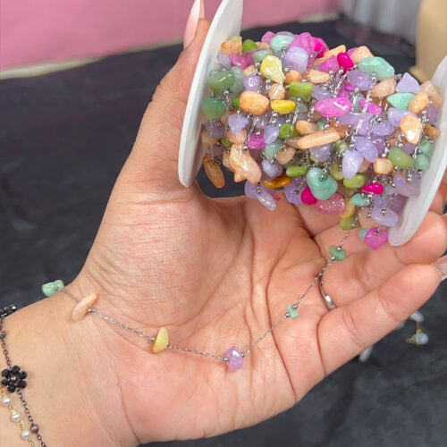 Barbie Themed Multi Jade Stones Permanent Chains