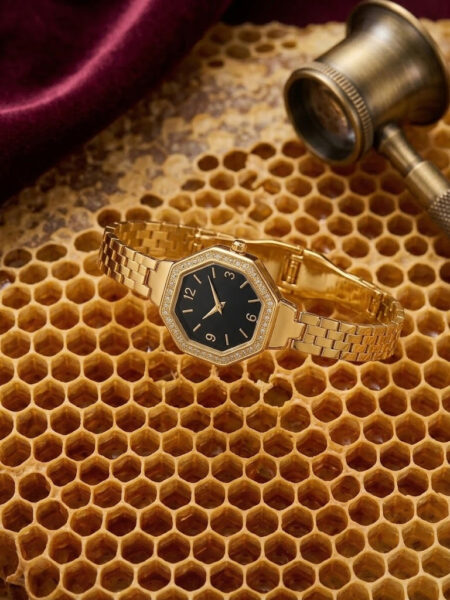Hexagon Dial Watch Handcuff (Fake Watch Accent)