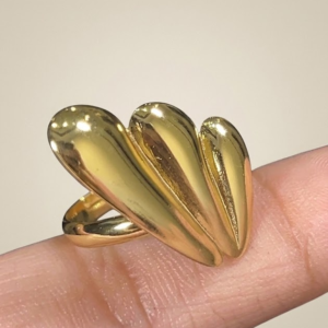 Stainless Steel Adjustable Triple Droplet Statement Ring