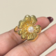 Stainless Steel Adjustable Floral Pearl Statement Ring