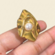 Stainless Steel Adjustable Abstract Irregular Pearl Statement Ring