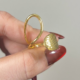 Stainless Steel Adjustable Hammered Mushroom Statement Ring