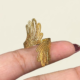 Stainless Steel Adjustable Feather Wing Statement Ring