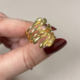 Stainless Steel Adjustable Abstract Droplet Spiral Statement Ring