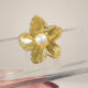 Stainless Steel Pearl Flower Statement Ring