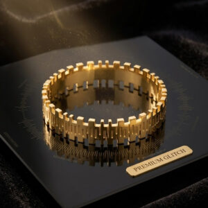 Premium Glitch Textured Stainless Steel Handcuff Bracelet