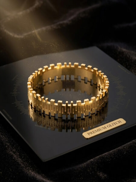Premium Glitch Textured Stainless Steel Handcuff Bracelet