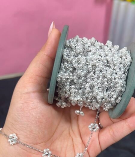 White Daisy on Silver Permanent Chain